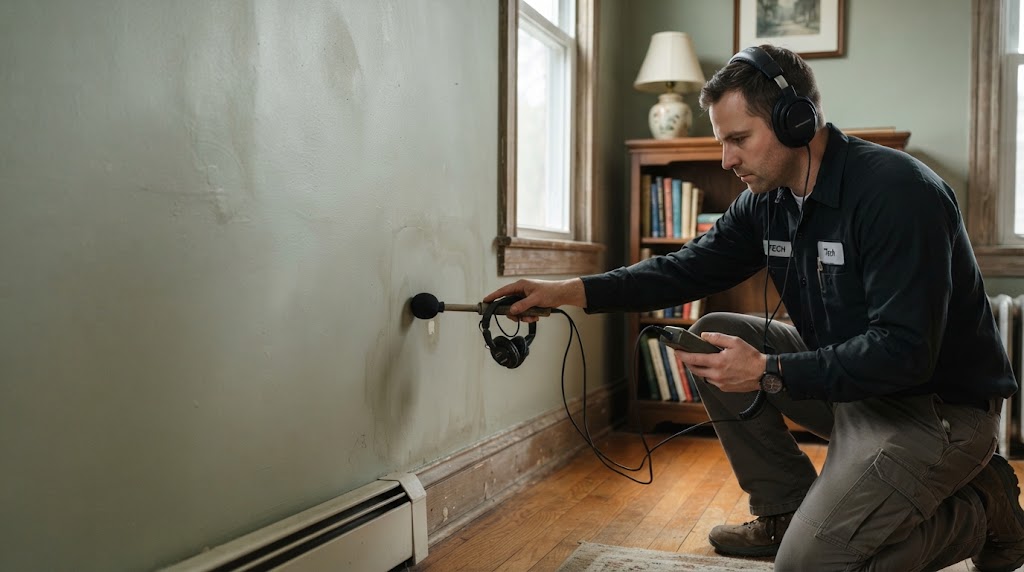 acoustic leak detection Fair Lawn NJ technician testing domestic water line
